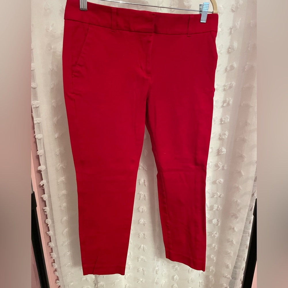 Loft Red Skinny Ankle Pants